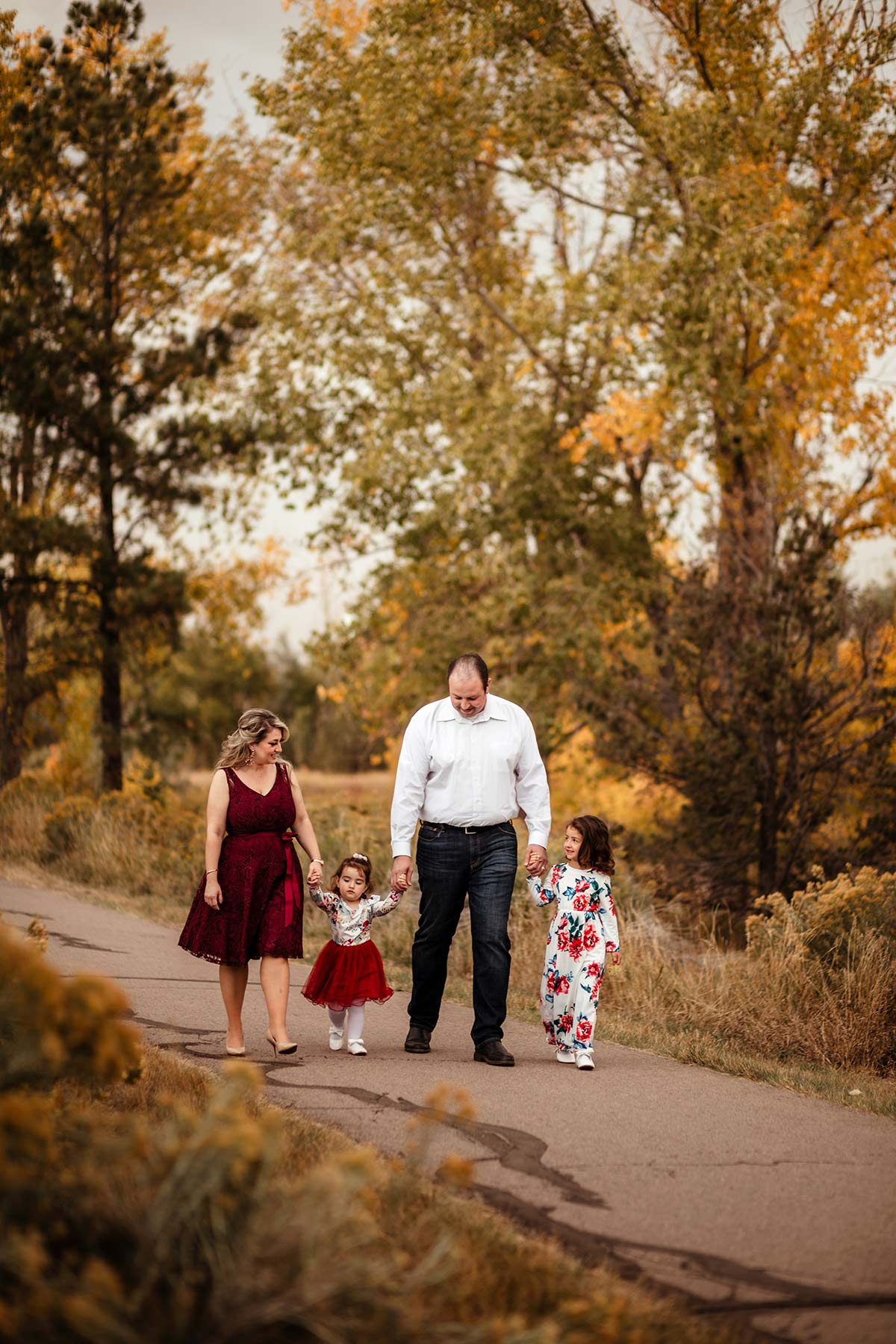 Fall family session in Denver, DTC area. Family fun photo experience